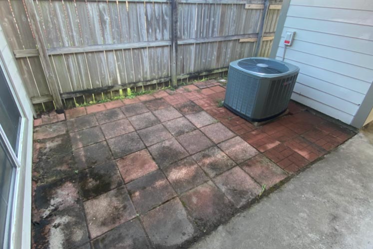 Patio pressure washing service before